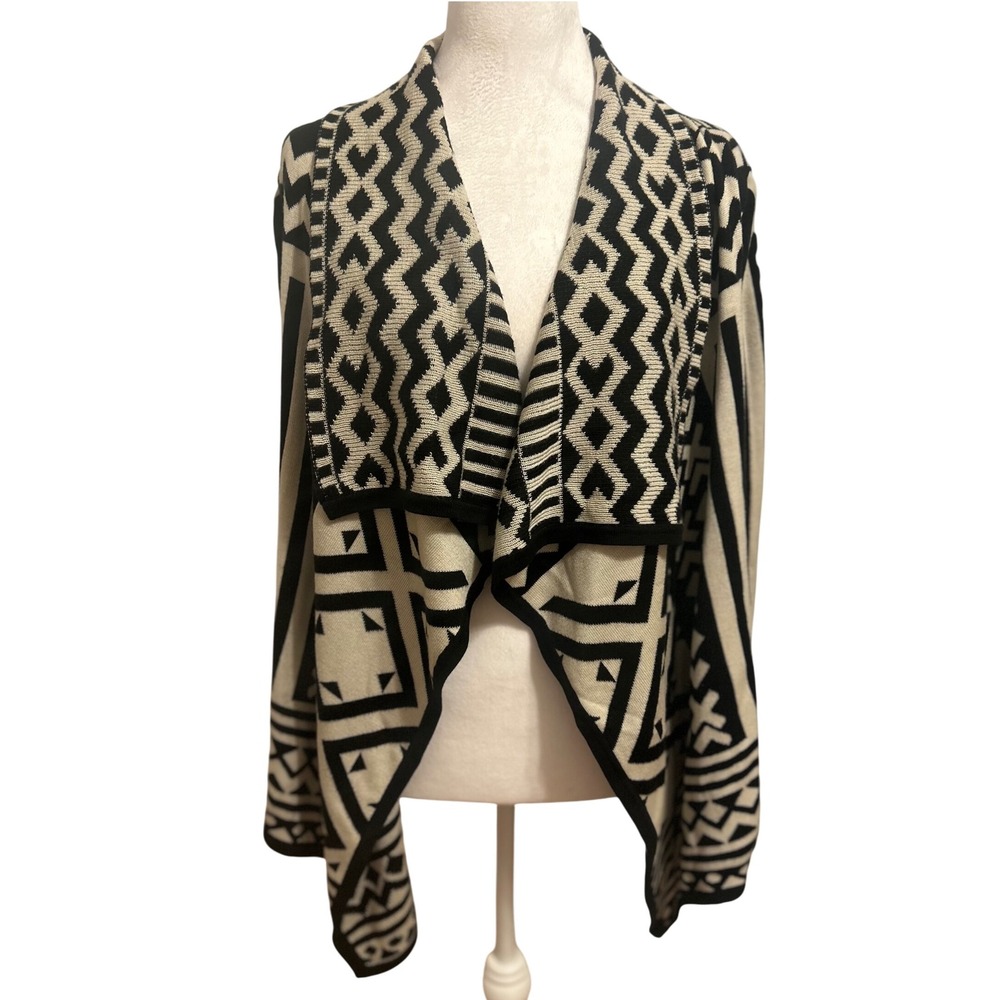 Anthropologie Staring at Stars Small Aztec Black Cream open cardigan sweater